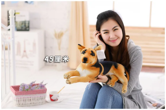 middle size simulaiton plush shepherd dog toy lying shepherd dog doll gift about 45cm