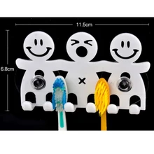 Акции наборы для ванной Милая мультяшная присоска держатель зубной щетки/всасывающие крючки 5 позиционный держатель зубной щетки