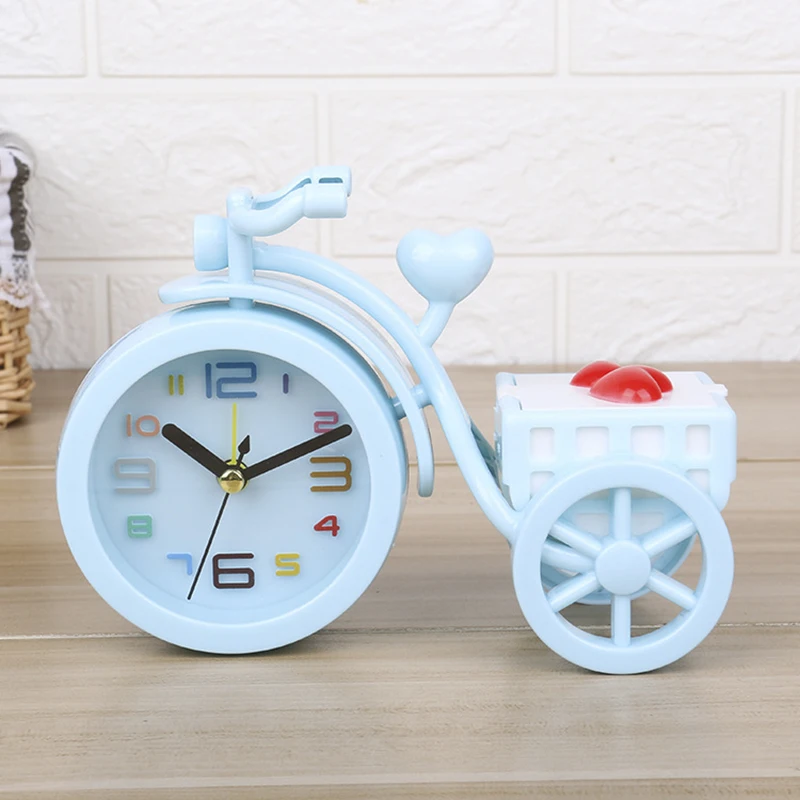 

Modern Bicycle/Tricycle Alarm Clock Digital Needle Clock for Children Bedroom Desktop Bedside Ornaments With trunk Put candy