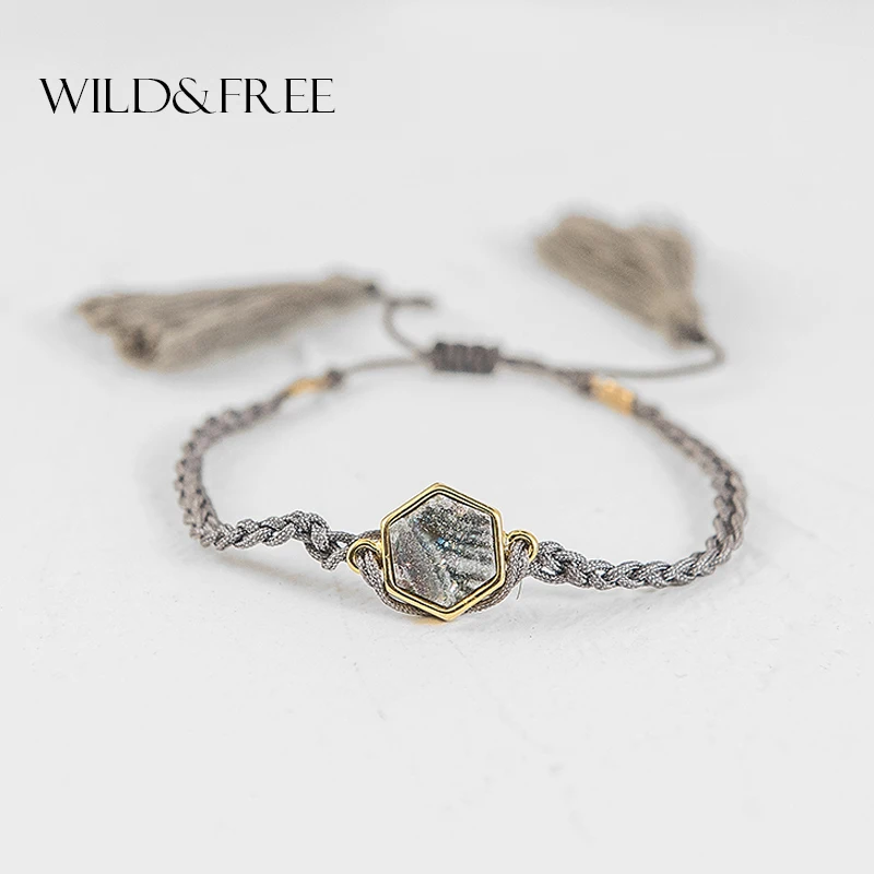 Wild &amp Free в богемном стиле серого цвета виде многоугольника натуральный камень