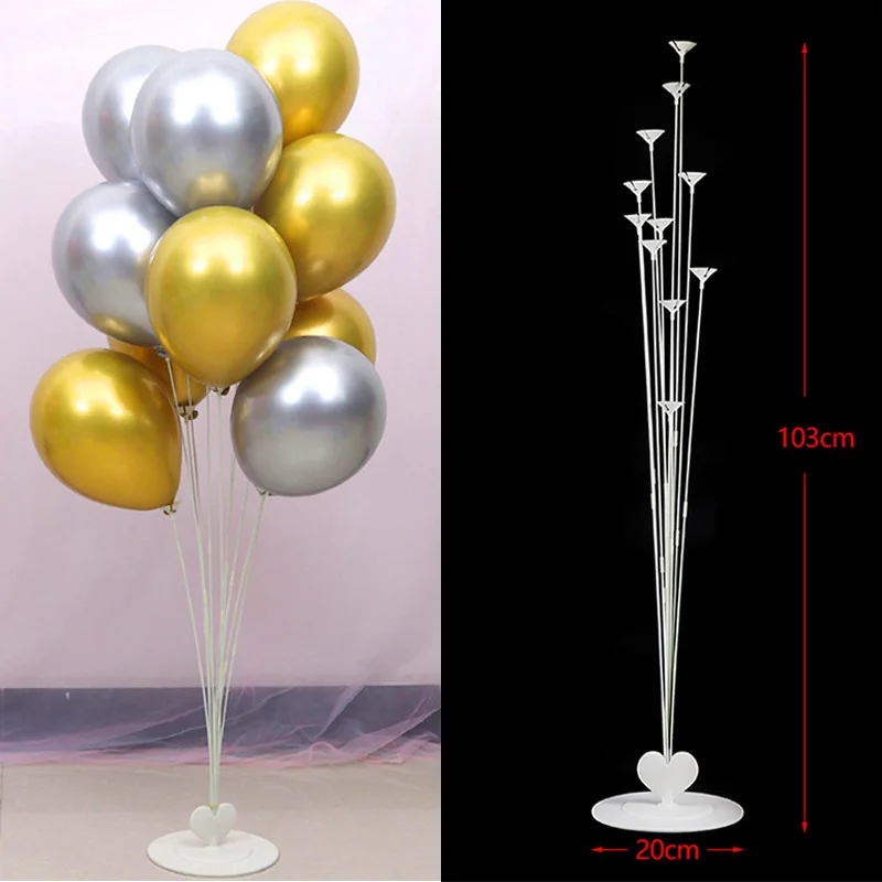 2 комплекта детская подставка для воздушных шаров на день рождения для взрослых, гибкие шарики для свадьбы в форме сердца, подставка для душа, вечерние украшения - Цвет: 1set balloon stand 2