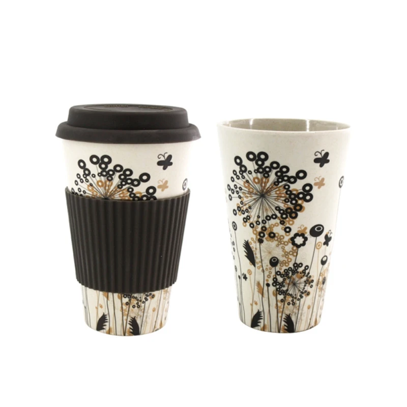 400 ml eco-friendly bamboo fiber coffee cup mug with beer cap tea cups
Milk Cup for Christmas gifts