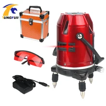 Tungfull 5 линий 6 точек лазерный уровень инструмент 360 градусов крест линия Высокая точность интенсивный светильник вращающийся уровень инструмент