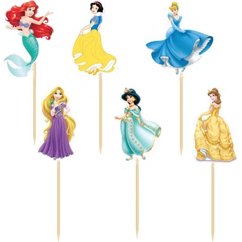 

720pcs/lot 4 designs Cinderella Princess Cupcake Topper Picks,Girl's birthday/wedding party decorations,kids evnent party favors