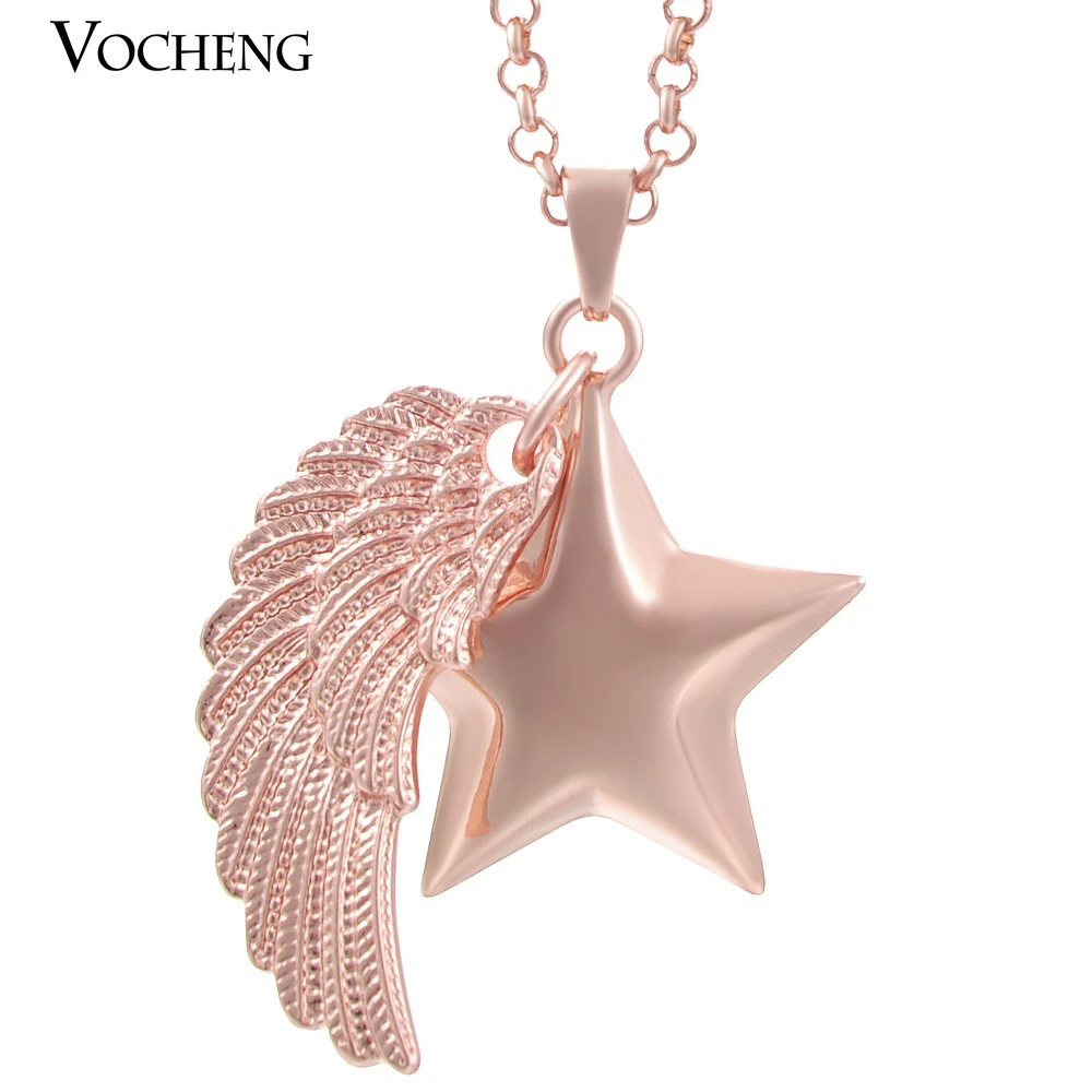 Vocheng Engelsrufer 3 цвета Звезда подвеска в форме ангельских крыльев кулон ожерелье с цепочкой из нержавеющей стали VA-080