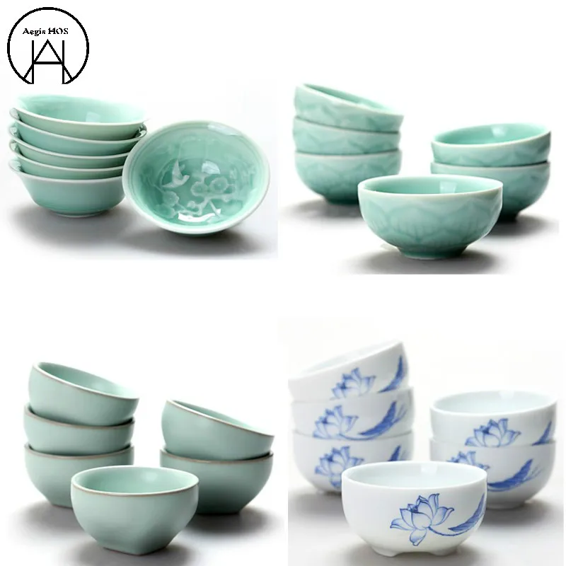 6 шт. керамика ледяная глазурь аксессуары для чая Tie Guan Yin чай s чашки для хранения чая канистра чайный набор мешок