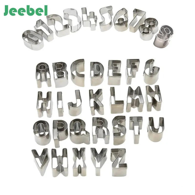 Jeebel 36pcs/set Mini Alphabet Number Cookie Cutters Set ...