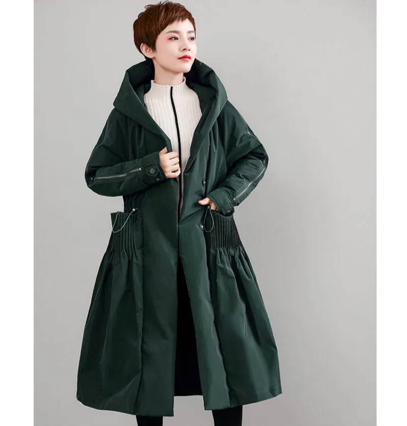 Parka Manches Femmes Long Boutons vert Lolita Vestes Hiver Qualité Femelle A À ligne Canard De Capuche Zipper Noir Duvet Haute Vintage 2018 Manteaux Aq6BTwRE