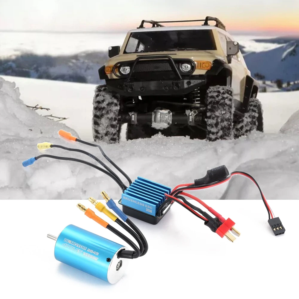 

2pcs/set 2845-3930KV/2838-3600KV Sensorless Brushless Motor with 35A Brushless ESC for 1/14 1/16 1/18 RC Car Truck