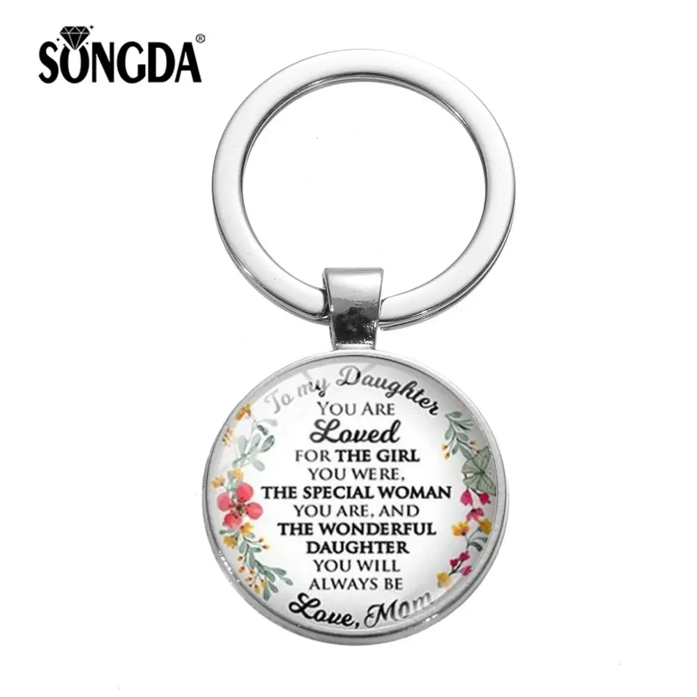 SONGDA в мой брелок для дочери письма от Love Dad и Mom ваш чудесный семейный подарок
