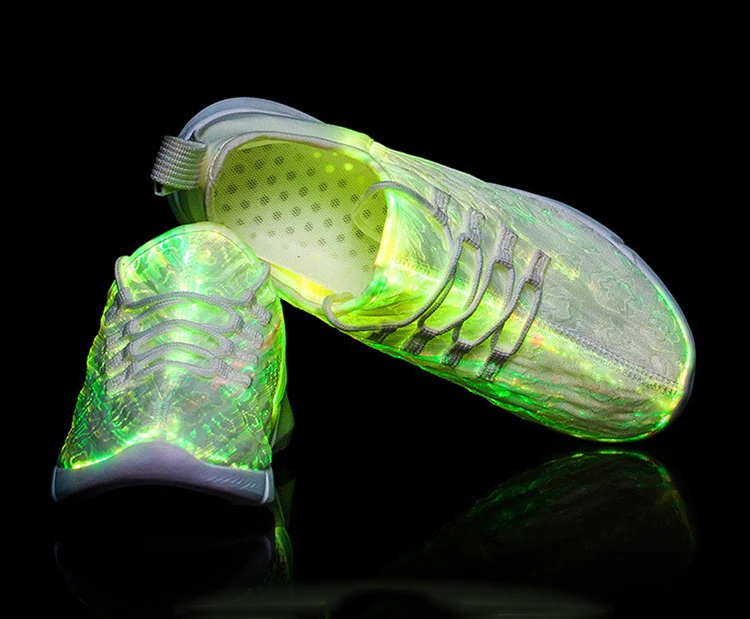 Светодиодный волоконно-оптический обувь для мальчиков, обувь для бега, женские светящиеся кроссовки, Светодиодный светящийся кроссовки для девочек, мужской светильник, обувь для детей, размер 26-43
