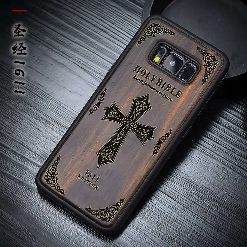 Русский популярный черный чехол для телефона с черепом из эбенового дерева для samsung Galaxy S9 с цветком из дерева samsung Galaxy S9 S8 Plus S9+ Note 8