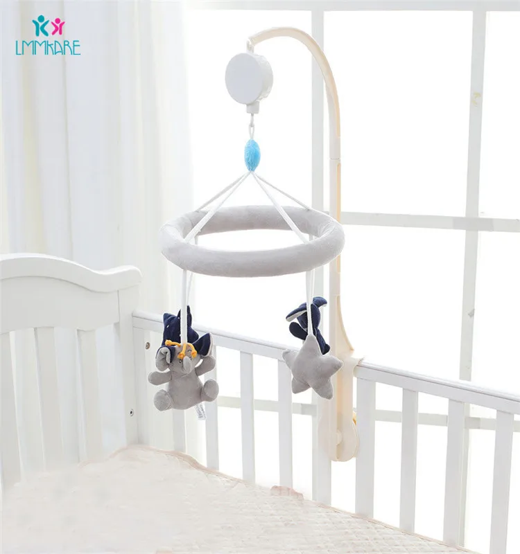 Детская кровать-колокольчик для новорожденных, мягкая игрушка, Серый слон, кролик, звезда, музыкальная кровать, колокольчик, украшение детской комнаты, Комплект постельного белья для малышей