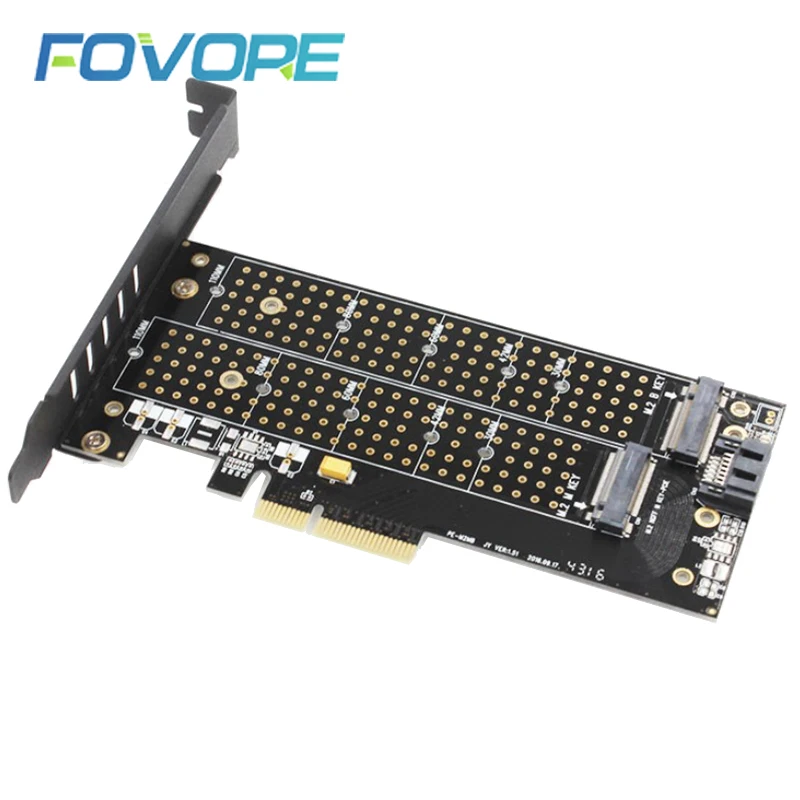 M.2 Накопитель SSD с протоколом NVME NGFF к PCI Express X4 адаптер M Key B ключ двойной интерфейс