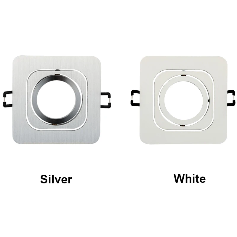 

Adjustable Square Housing Frame Fixture Down Light Recessed LED Ceiling Light Adjustable Frame MR16 GU10 Bulb Fitting Holder