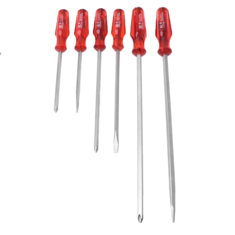 S6 Phillips Cross Flat Head Screwdriver Set Multi Bit Tools Steel Rod