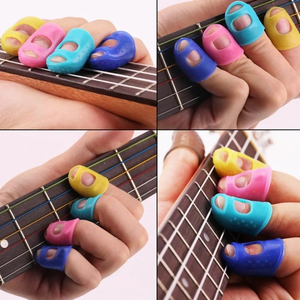 5pcs-Silicone-Guitar-Thumb-Finger-Picks-Protector-Plectrum-Fingertip-thimble-Finger-Guard-safety-protect-caps-Colors (1)