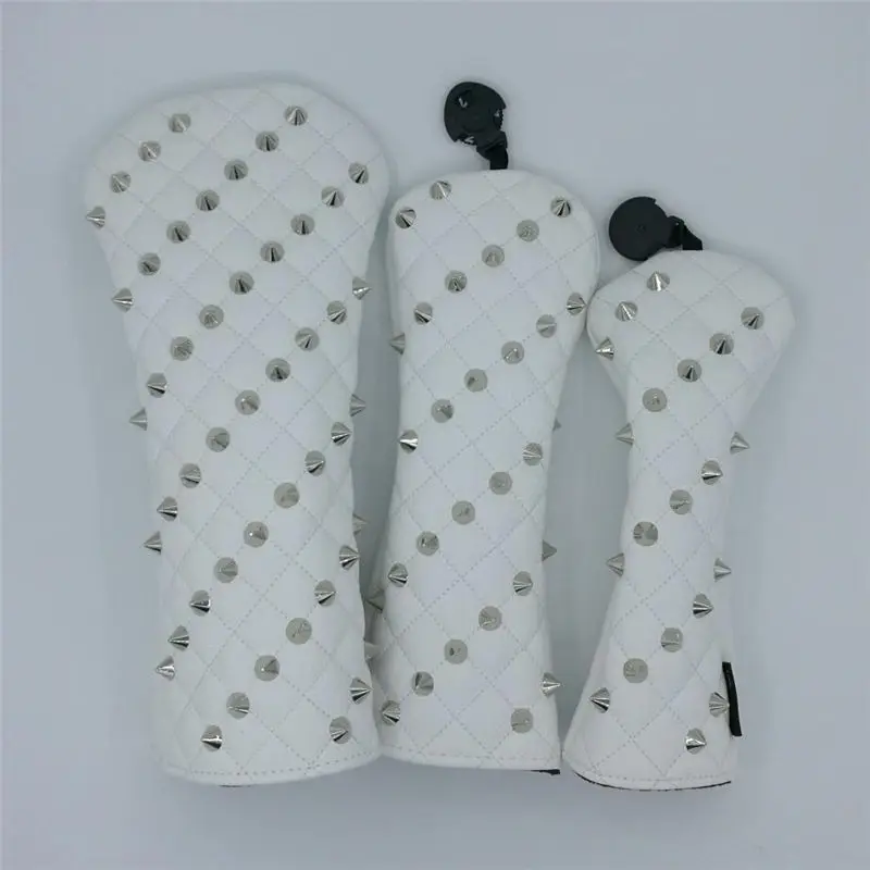 white 15ut Серебристые заклепки чехол на клюшку для гольфа проход древесина гибриды 135UT из искусственной кожи чехлы для клюшек для гольфа 2 цвета для Для мужчин Для женщин - Цвет: white 15ut