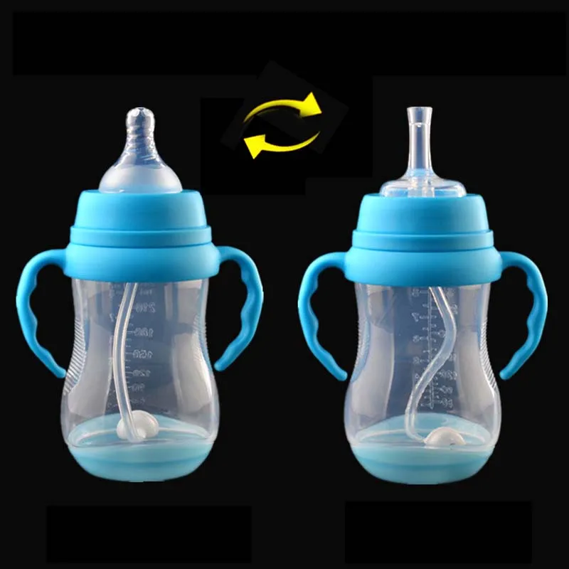 2Set Wide Bottle Straw Liquid Silicone Sippy Drink Cup Accessories Baby Milk Bottle Change Sippy Cup 5cm Diameter