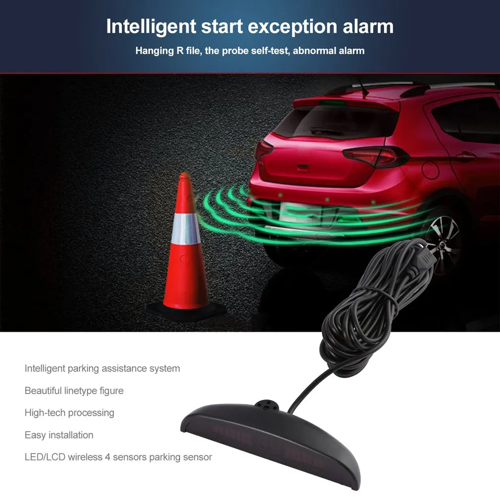 

Car Parking Sensor System with 3 Ultrasonic Sensor on EU Plate Frame LED Reversing Radar Vehicle European License Plate Frame