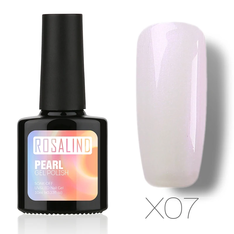 ROSALIND гель 1 S 10 мл перламутровый лак для ногтей чистый цвет УФ отмачиваемый светодиодный лак для ногтей Профессиональные Тени для век Гель-лак - Цвет: X07