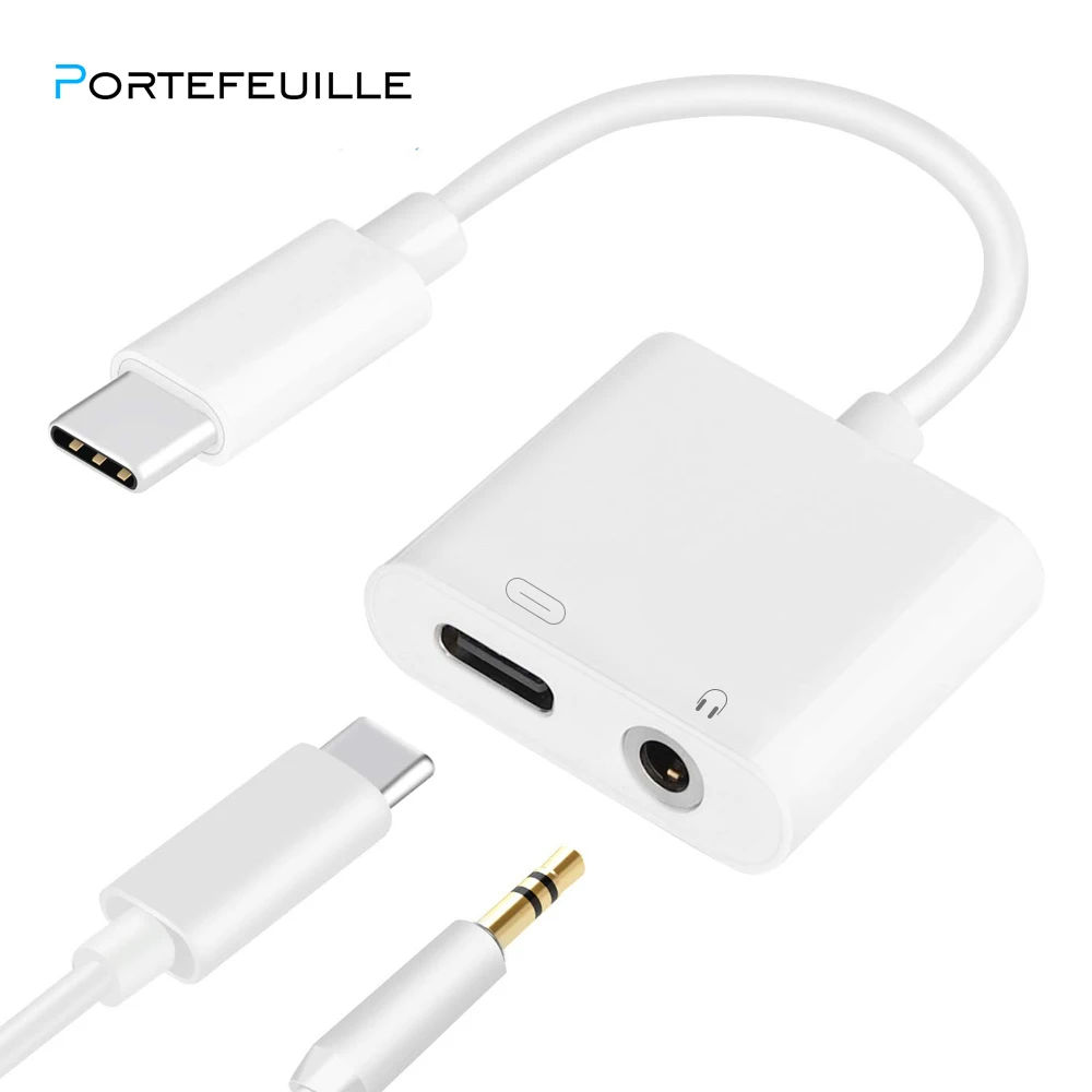 

PORTEFEUILLE Type C To Hdmi For Huawei Mate 10 Pro 2in1 Dual Type C To 3.5mm Headphone Jack Adapter For Xiaomi USB TypeC Adapter