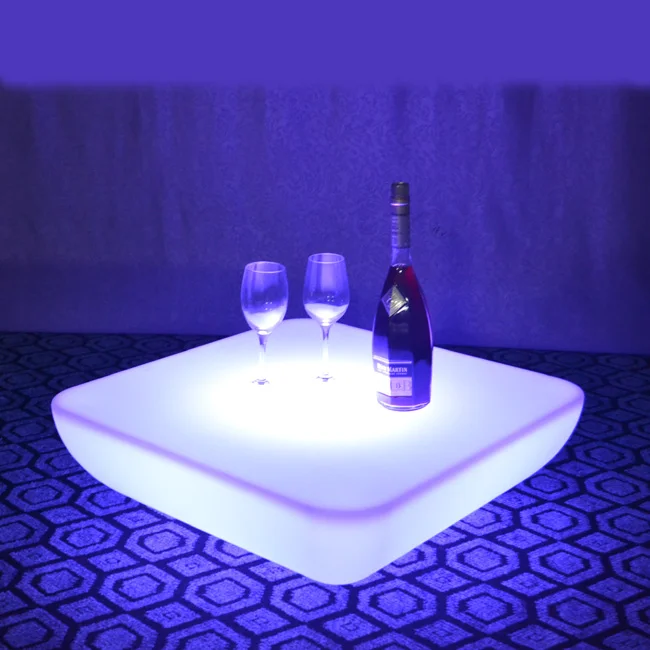 SK-LF28U (L62*W62*H21cm) Waterproof LED Bar Furniture Table Glowing Square Coffee Table for Wedding free shipping 2pcs/Lot