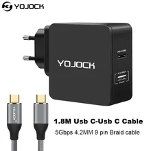 USB Type-C Wall Charger Power Adapter With Power Delivery For IPhone X Macbook Pro PD Charger With 1.8M USB C Cable