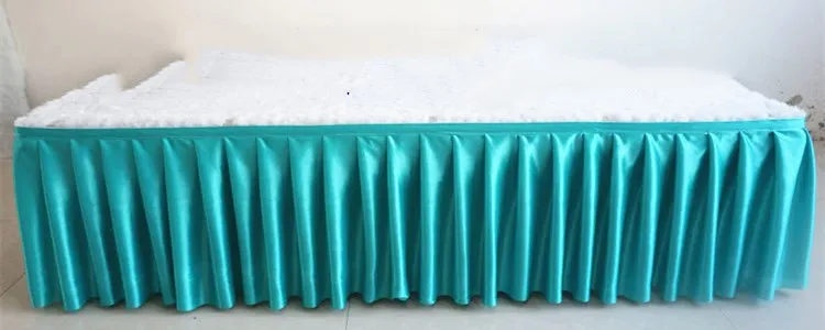 Multicolor ice silk chiffon white color wedding table skirt party banquet stage table skirt for cloth decoration