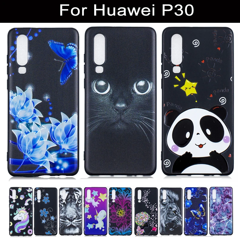 

Cute Cartoon Case For Huawei P30 Cover Shockproof Luxury Silicone 3D Relief Case For Huawei P30 Pro P30Pro P 30 Soft Phone Shell