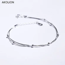 Аколион серебряные ювелирные изделия оптом круглые бусины 925 браслет для женщин девушек дизайн подарок модные ювелирные изделия