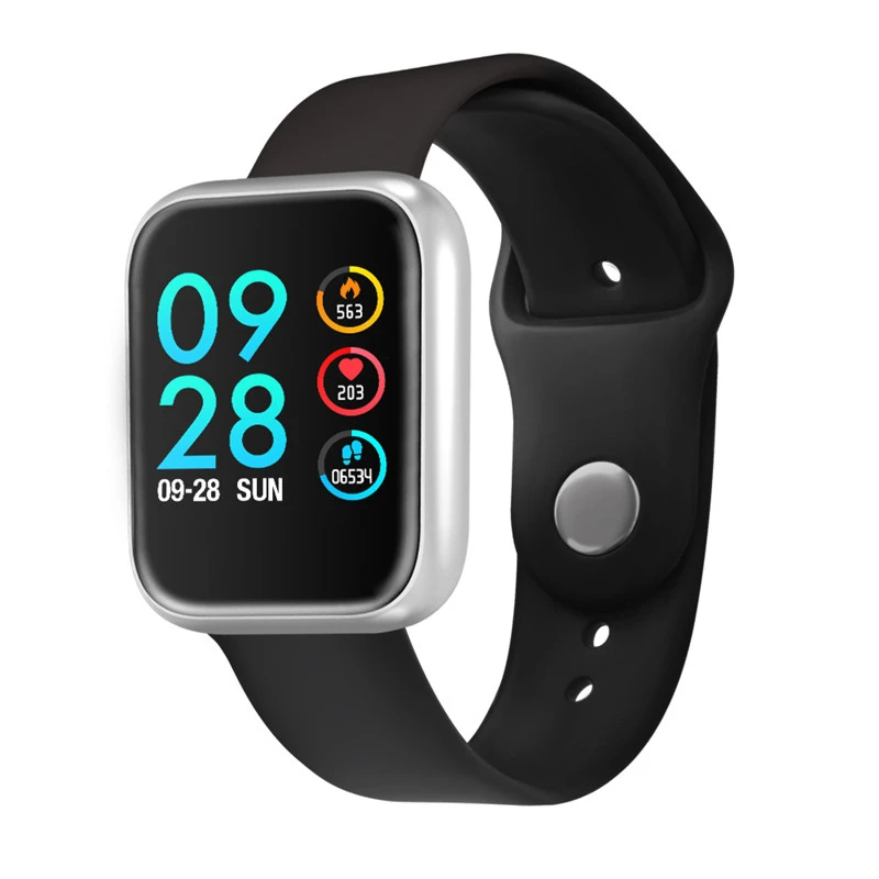 Горячие P70 Смарт часы кровяное давление кислородный монитор сердечного ритма Спортивная активность фитнес трекер Smartwatch IP68 для IOS Android - Цвет: Silica gel silver