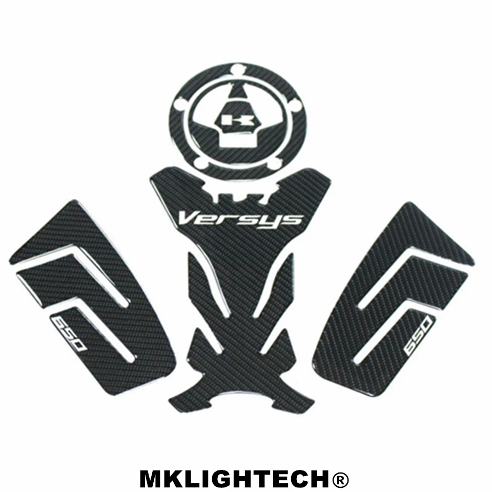 

MKLIGHTECH Carbon 3D ADESIVI Sticker Decal Emblem Protection Tank Pad Gas Cap For KAWASAKI versys 650