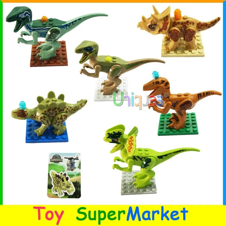 

SL8916 Jurassic Dinosaurs Small Action Figures T-Rex Wild Life Animal World Model Building Blocks Bricks Toy set For Boy