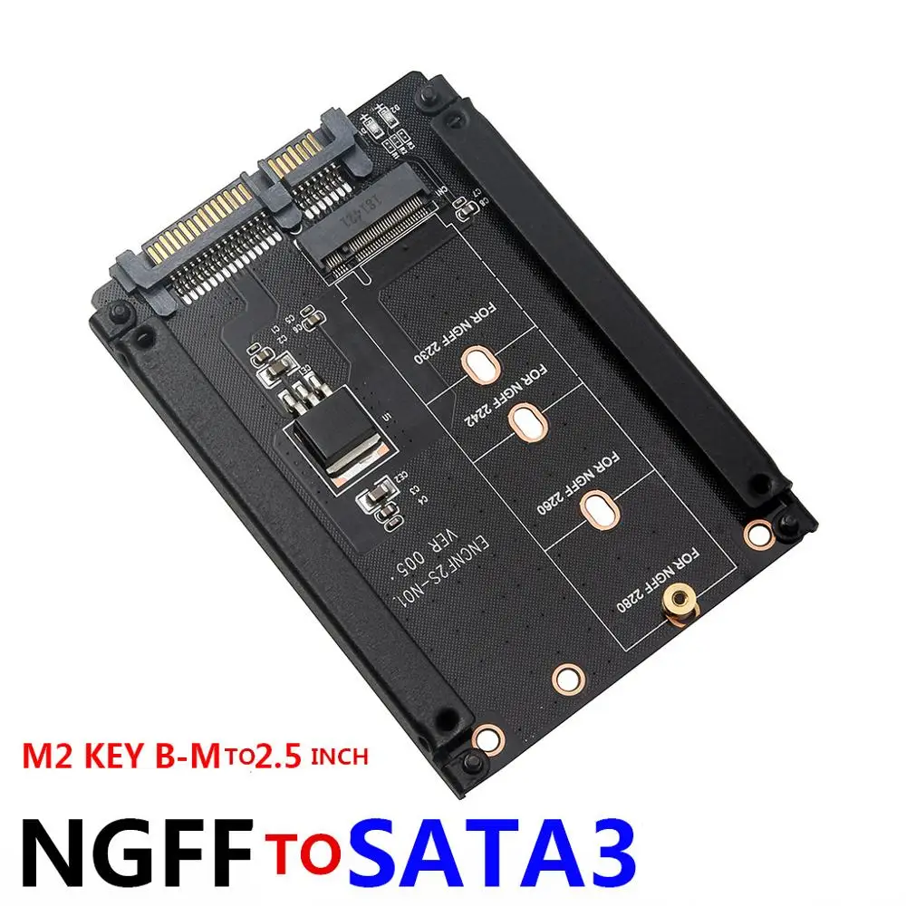 SP черный L металлический корпус B + M ключ M.2 NGFF SSD на 2 5 SATA 6 ГБ/сек. адаптер карта с