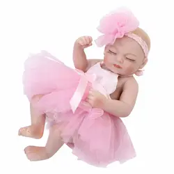 11in прекрасный спальный Baby Doll Реалистичного силикона Reborn Baby Doll Моделирование игрушки для новорожденных детей Playmate подарок младенцев кукла