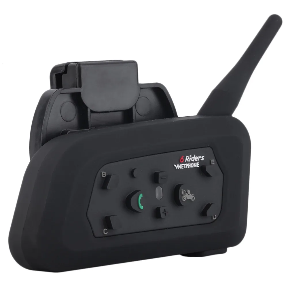 Гарнитура для мотоциклетного шлема V6 1200 м Bluetooth Intercom Intercomunicador 6 Riders BT переговорное