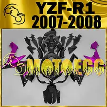 Motoegg Injection Mold Fit YZF R1 07-08 YZF-R1 YZFR1 Fairing Purple Black Y17M46 Motorcycle plastic