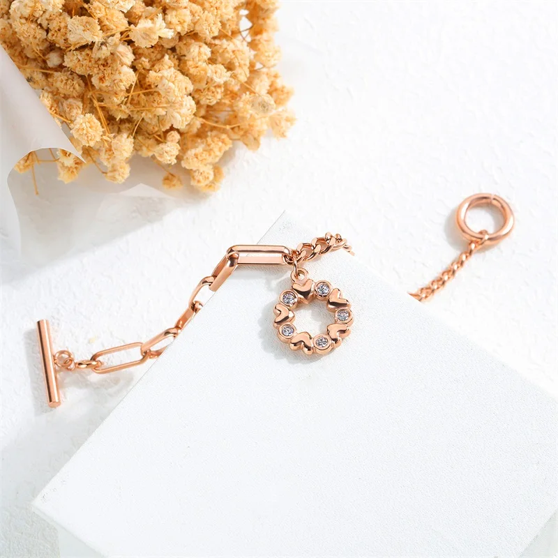 Азиз BEKKAOUI цветок из розового золота хрустальные браслеты для женщин дамы очаровательыне нержавеющие браслеты и браслеты Femme ювелирные изделия подарок