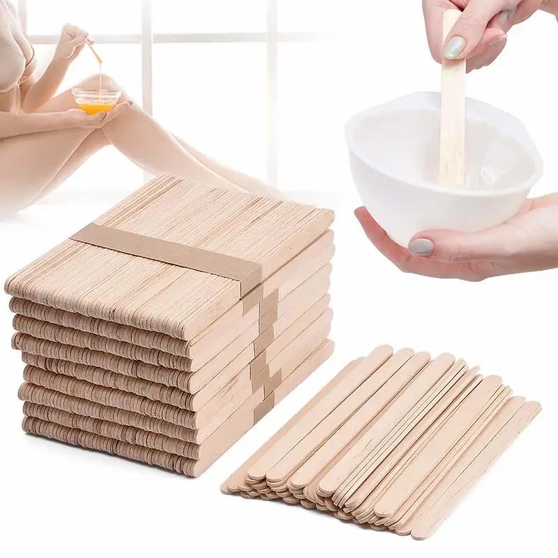 

10Pcs Woman Wooden Body Hair Removal Sticks Wax Waxing Disposable Sticks Wooden Waxing Wax Spatula Tongue Depressor