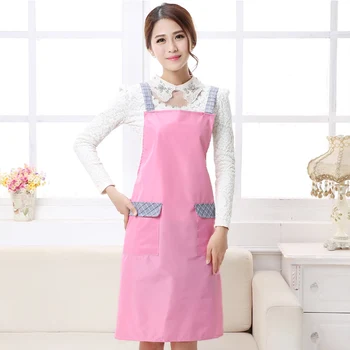 

waterproof kitchen apron for woman chef waiter with pocket Cooking cleaning housework sleeveless apron