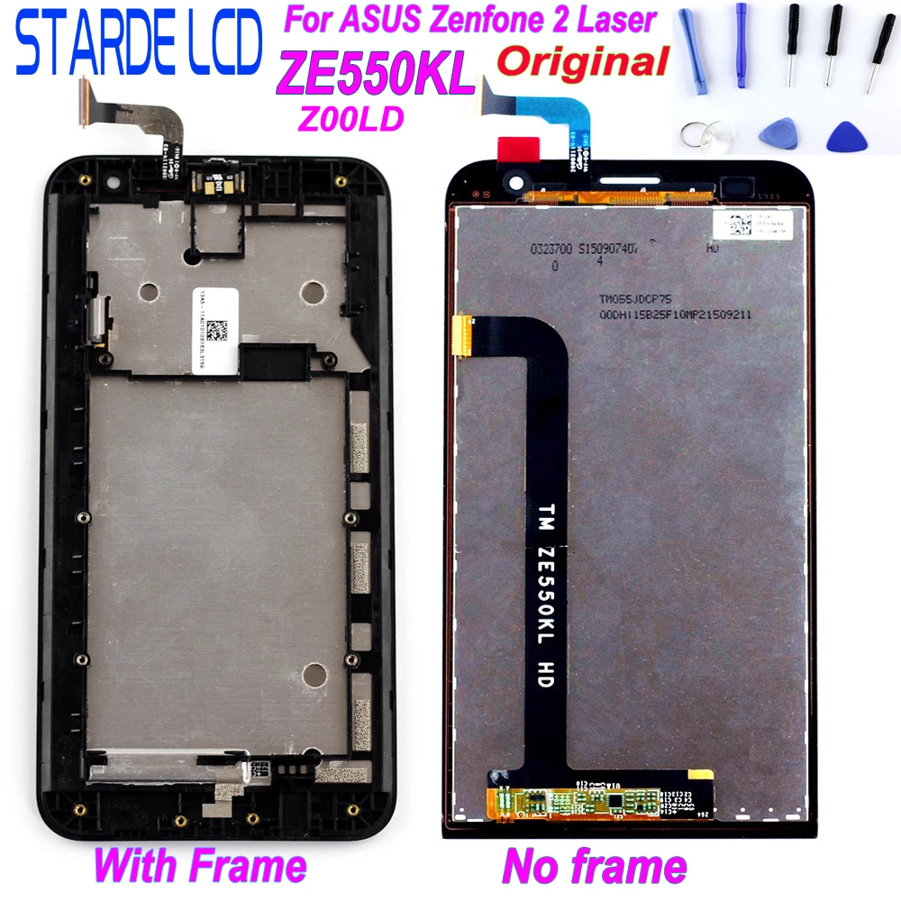 Beste Originele Display voor ASUS Zenfone 2 Laser ZE550KL Z00LD Lcd Touch Screen met Frame Onderdelen met Gratis Tools