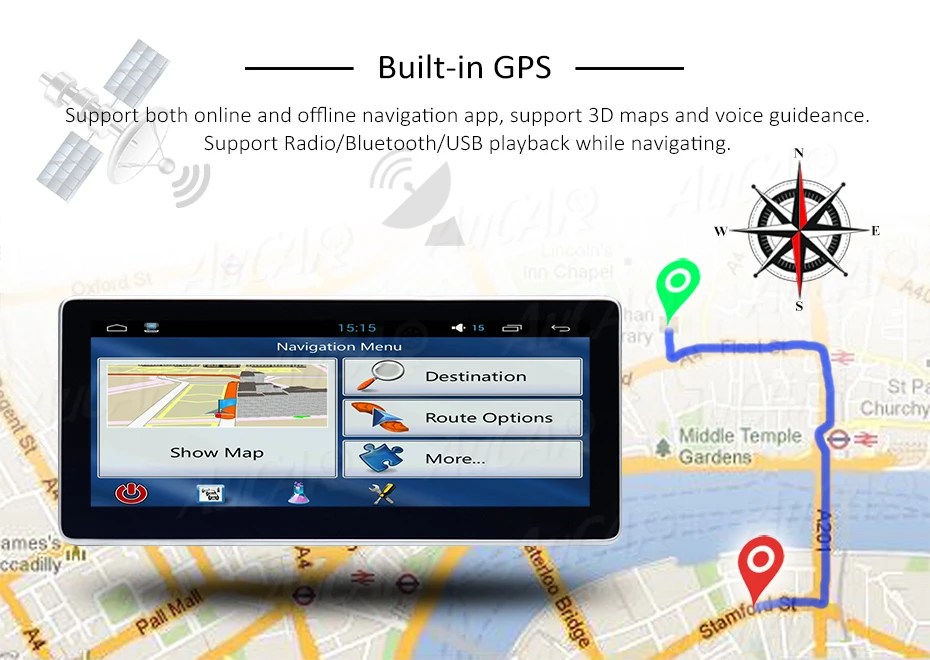 Top AuCAR IPS 10.25" Car multimedia player Head unit for MERCEDES-BENZ S212 W212 Coupe C207 2013-2016 Car GPS Navi Radio stereo IPS 16