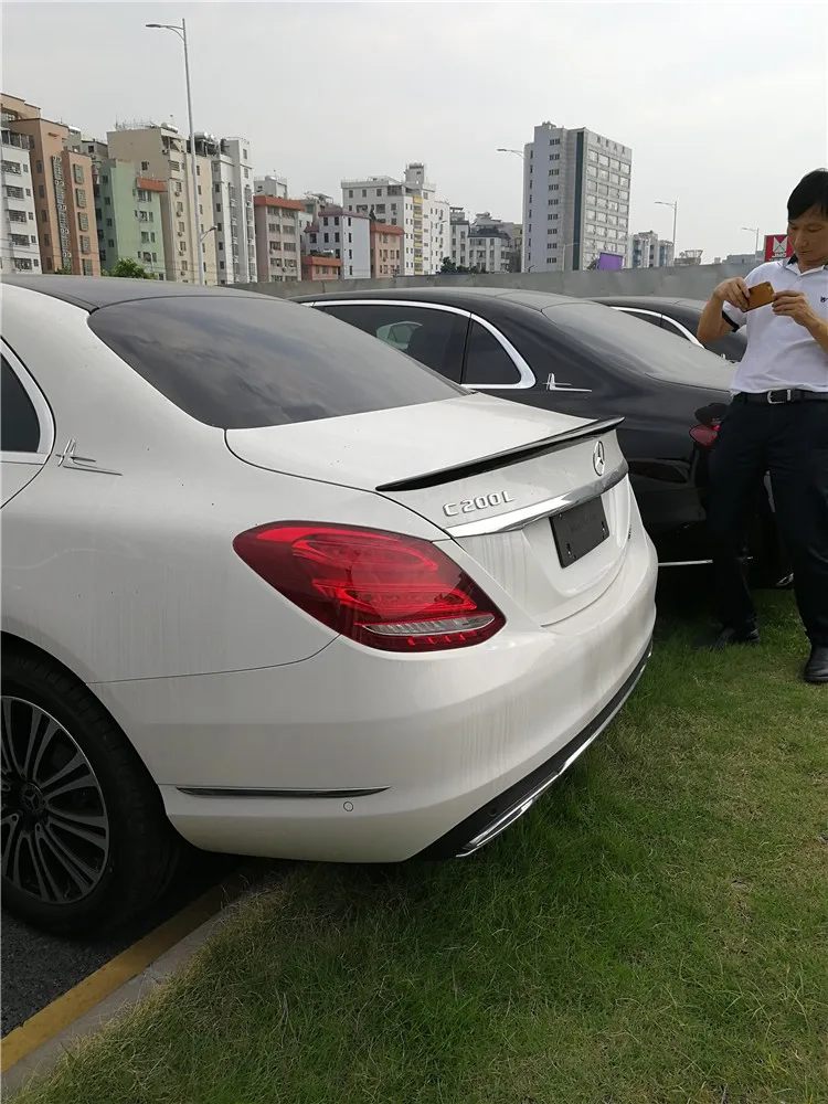 Для Benz W205 спойлер- c-класс C180 200 260 300 C63 высокое качество абс материал заднее крыло автомобиля Цвет задний спойлер