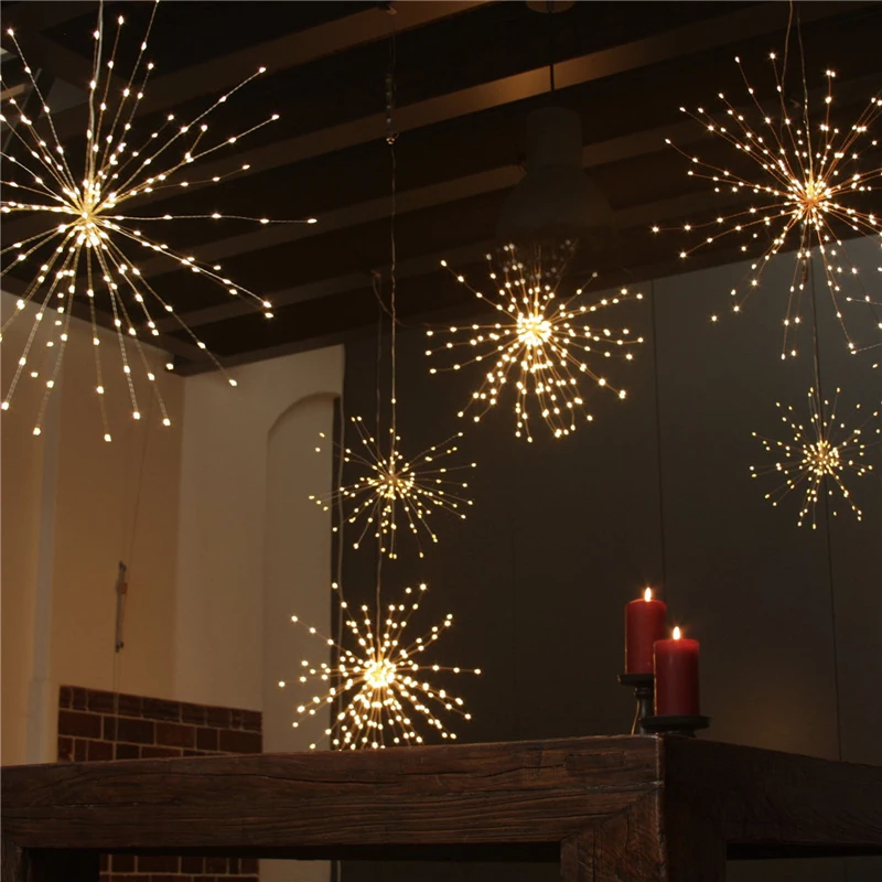LED Fairy 8 Modes Solar Powered Starburst String Light 120Led 200 Leds DIY Holiday Christmas Wedding Garden Bar Home Party Decor (10)
