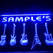 DZ046-Имя персонализированные пользовательские гитара оружие Группа Музыка зал Бар СВЕТОДИОДНЫЙ знак неонового света
