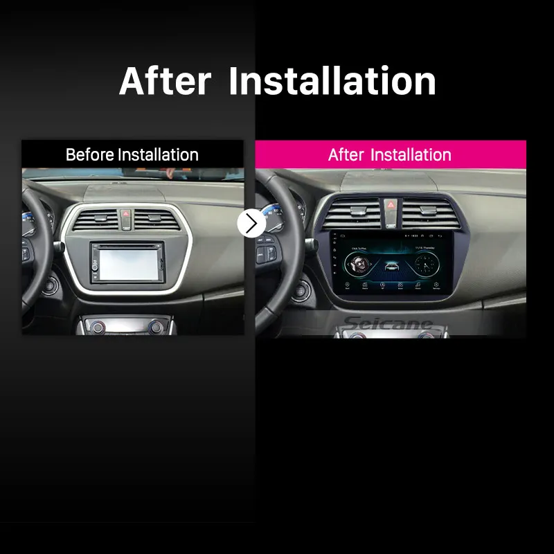 Top Seicane Android 8.1 9 Inch 4-core Car Radio HD Touchscreen wifi GPS Multimedia Player For Suzuki S-Cross SX4 2014 2015 2016 2017 1