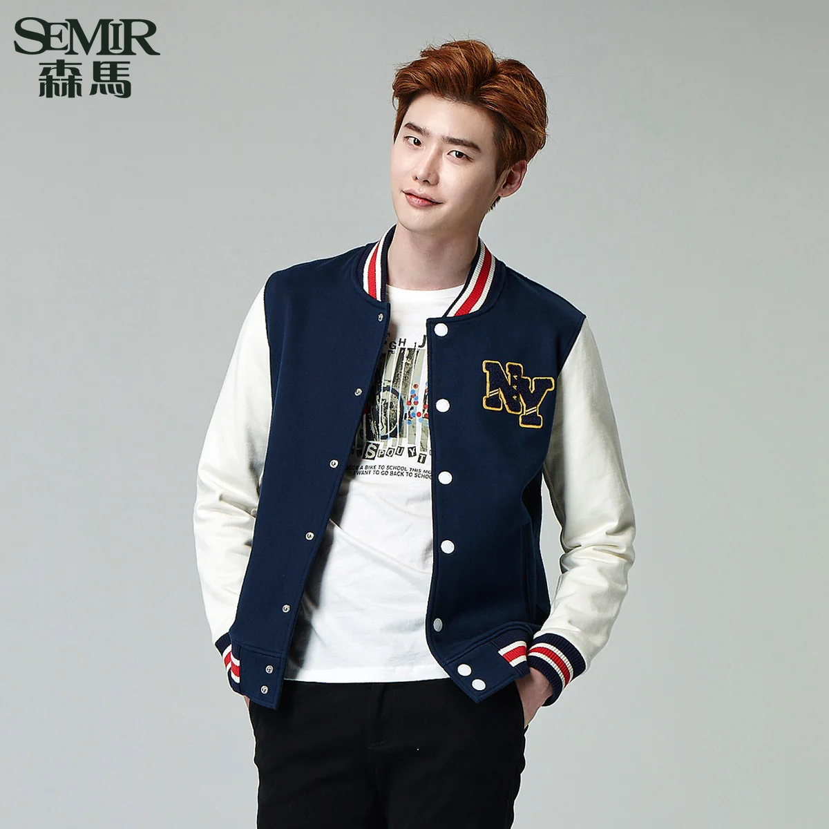 Semir male jacket outerwear 2015 autumn casual stand collar thin baseball uniform domestic delivery free shipping | Мужская одежда