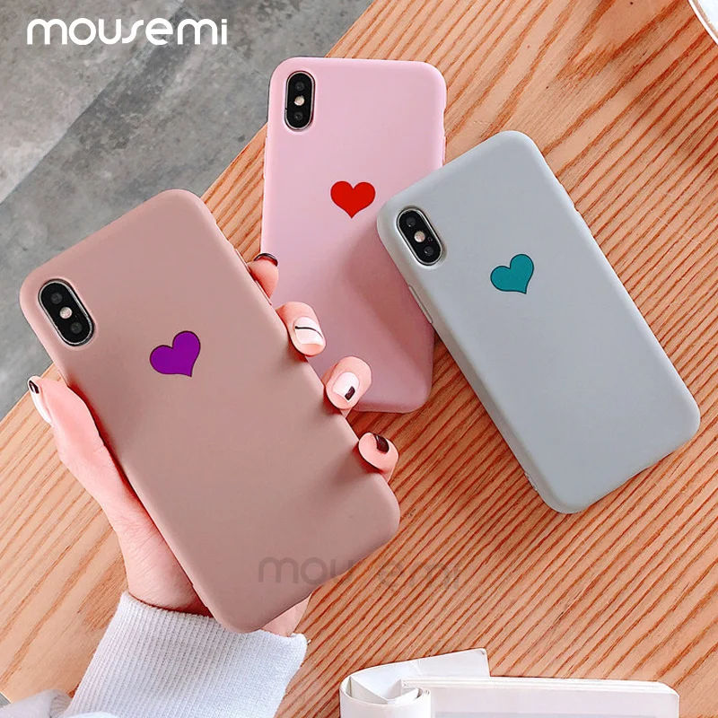 

MOUSEMI Candy Color Phone Cases For iPhone 7 6 6S 8 Plus XS MAX XR Cute TPU Soft Silicone Case For Apple iPhone 7 6 X Back Cover