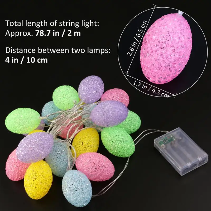 2m Easter Egg Lights String 20 Light Battery Ed Indoor Outdoor 1 2m Easter Egg Lights String 20 Light Battery Ed Indoor Outdoor For Party Home Decoration